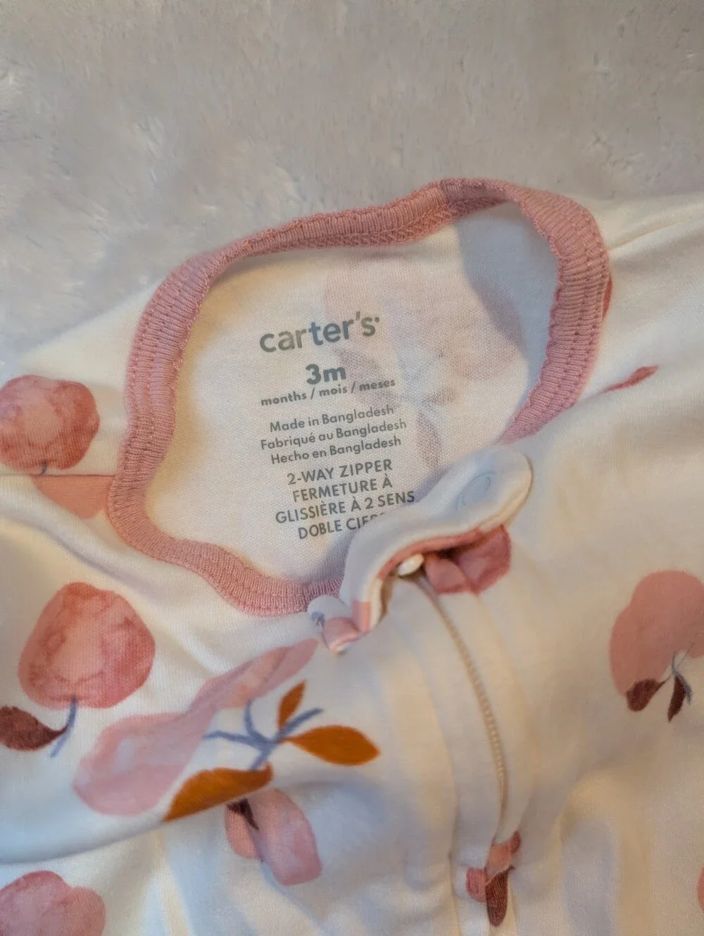 Carter's 3M 2-Way Zip Sleep & Play Footie Pajama Bundle Pink Blue 2 Pack